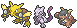 Alakazam Mewtwo Kangaskhan